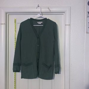 Vintage long sleeve sweater vest, V neck